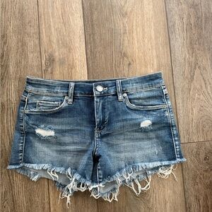 Blank NYC The Astor Women’s Washed Blue Distressed Denim Shorts Size 25